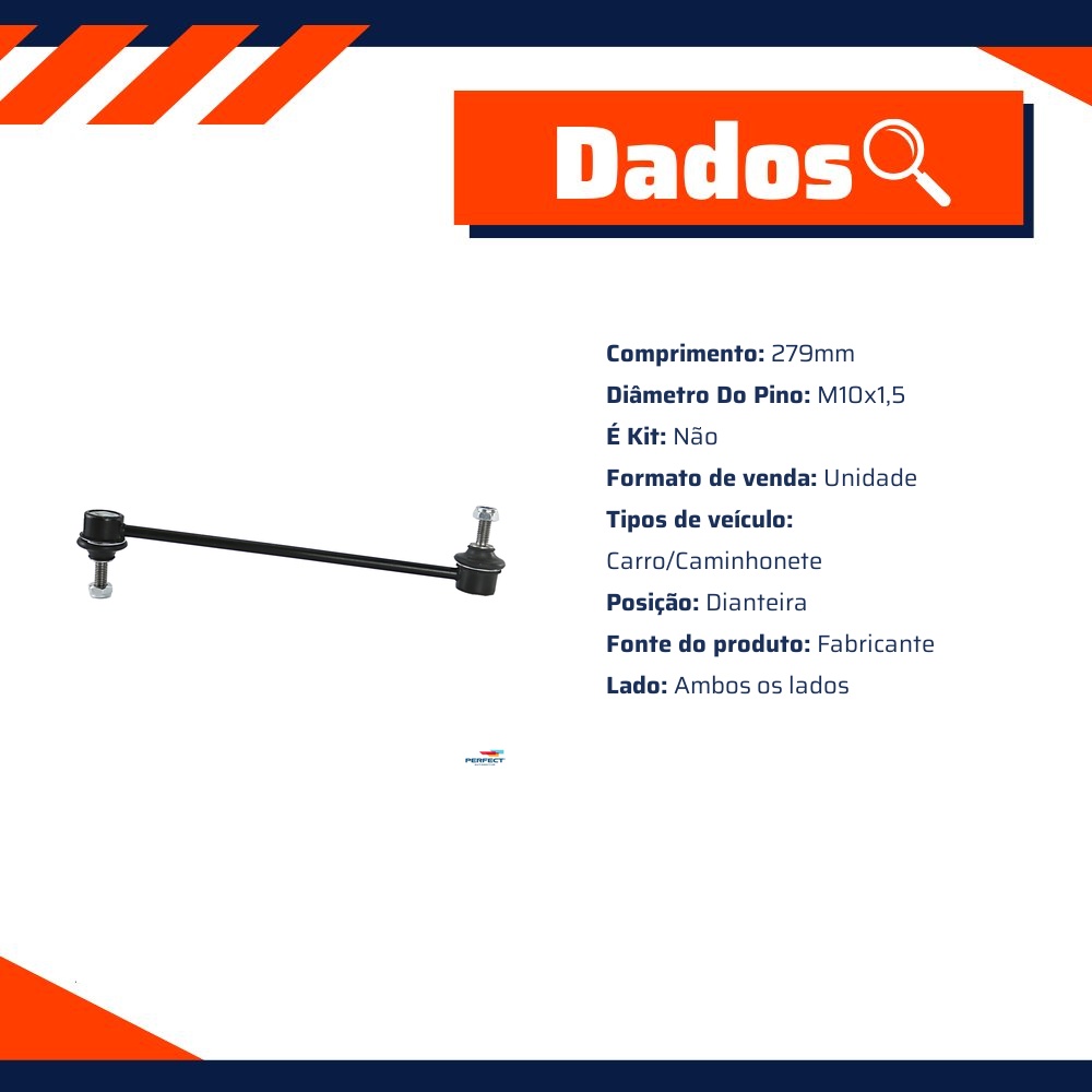 Bieleta Dianteiro Direito ou Esquerdo para Ford Ecosport e Fiesta - Perfect - KBT0242