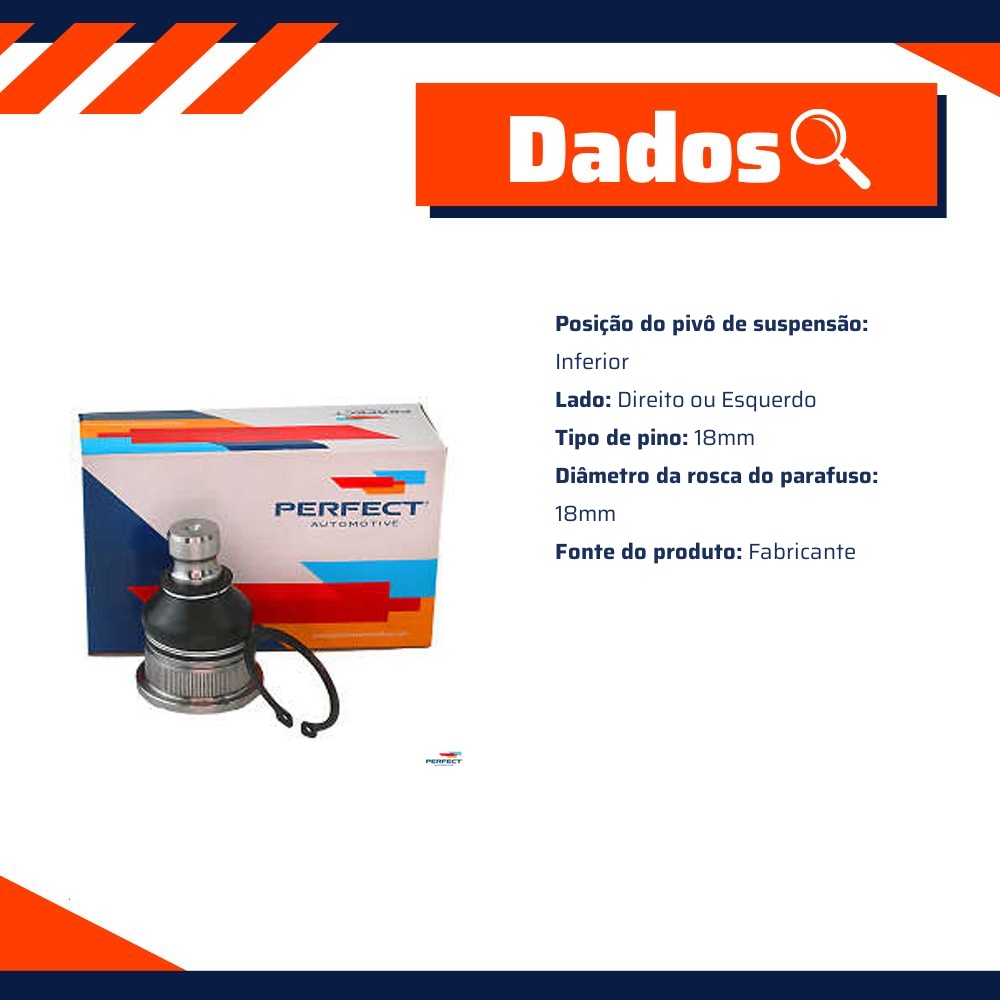 Pivo Suspensão Inferior Direito Ou Esquerdo - Perfect - PVI2184S