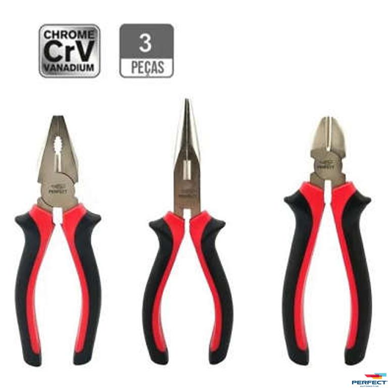 Kit Ferramenta Jogo De Alicate 3Pcs - Perfect - FTR0103