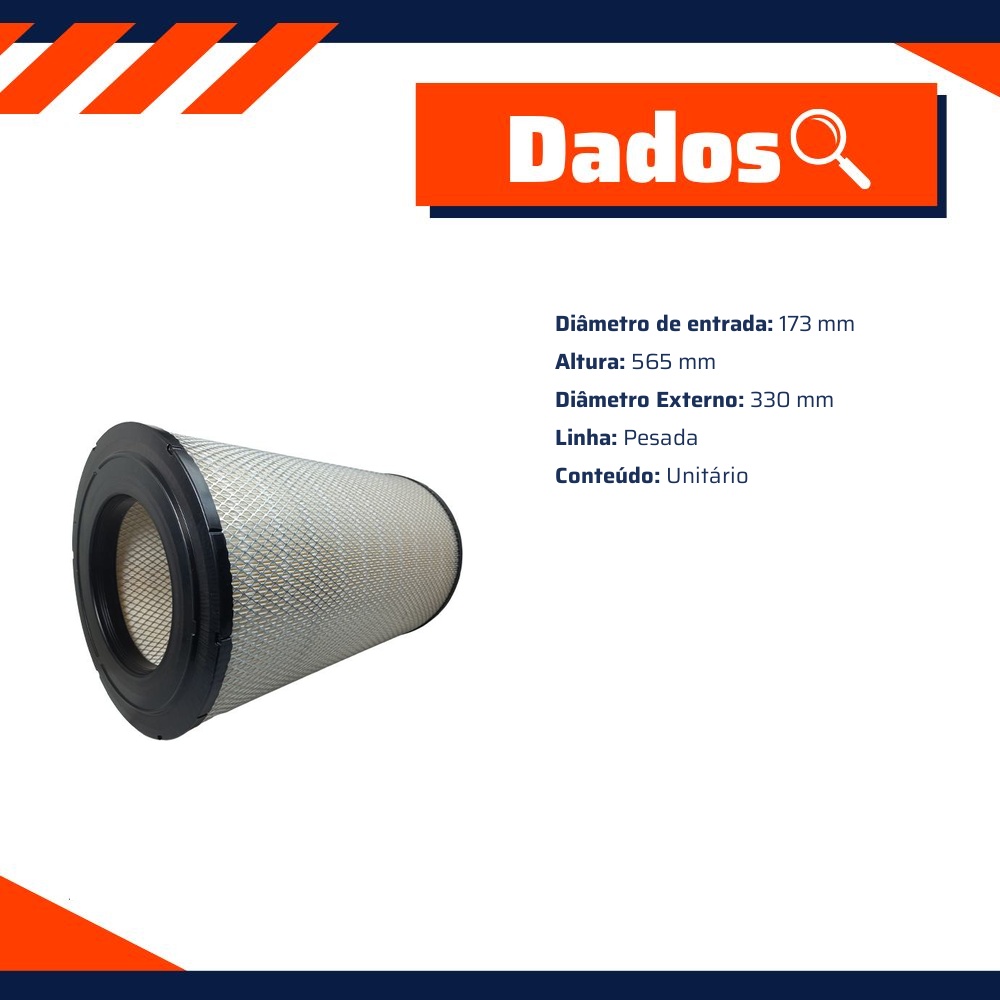 Filtro de Ar Primário do Motor - Wega - WAP-710