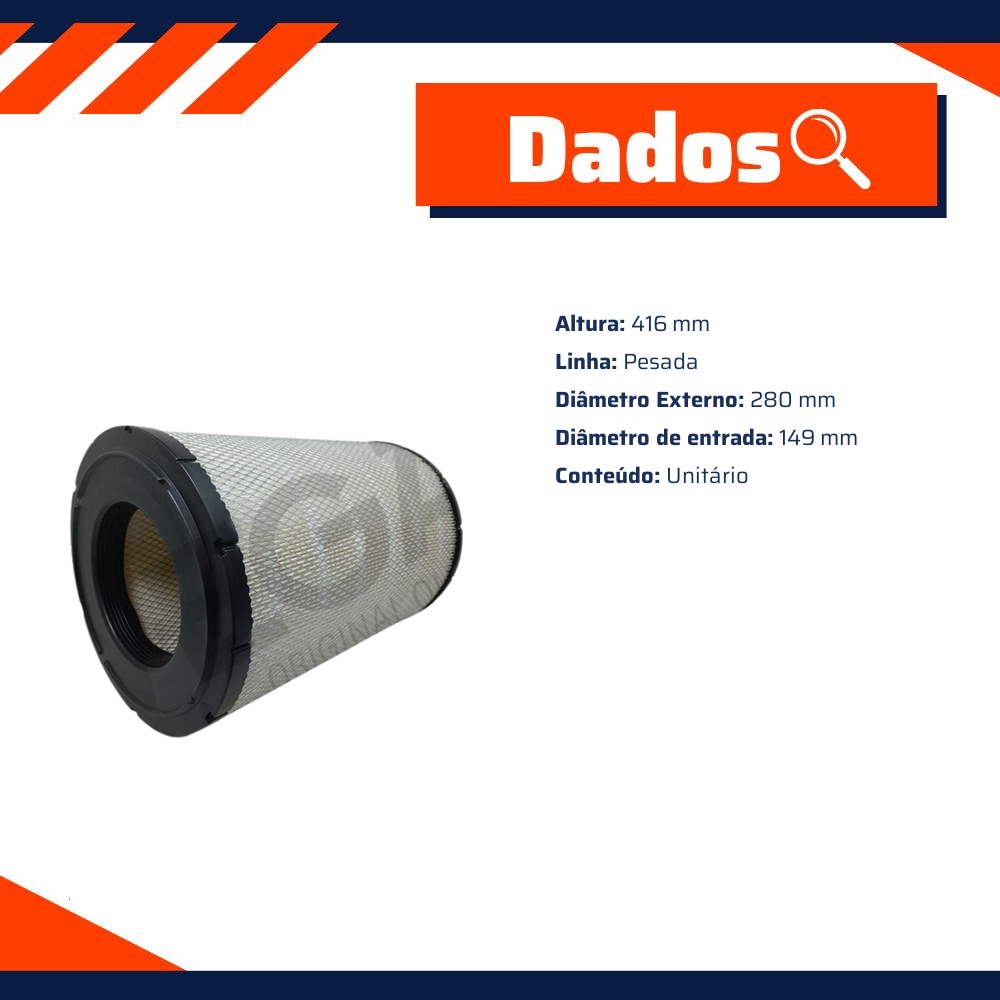 Filtro de Ar Primário do Motor - Wega - WAP-936