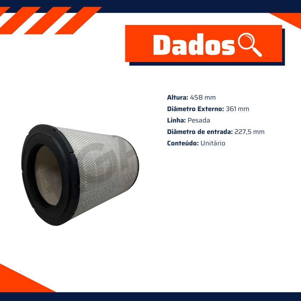 Filtro de Ar Primário do Motor - Wega - WAP-940