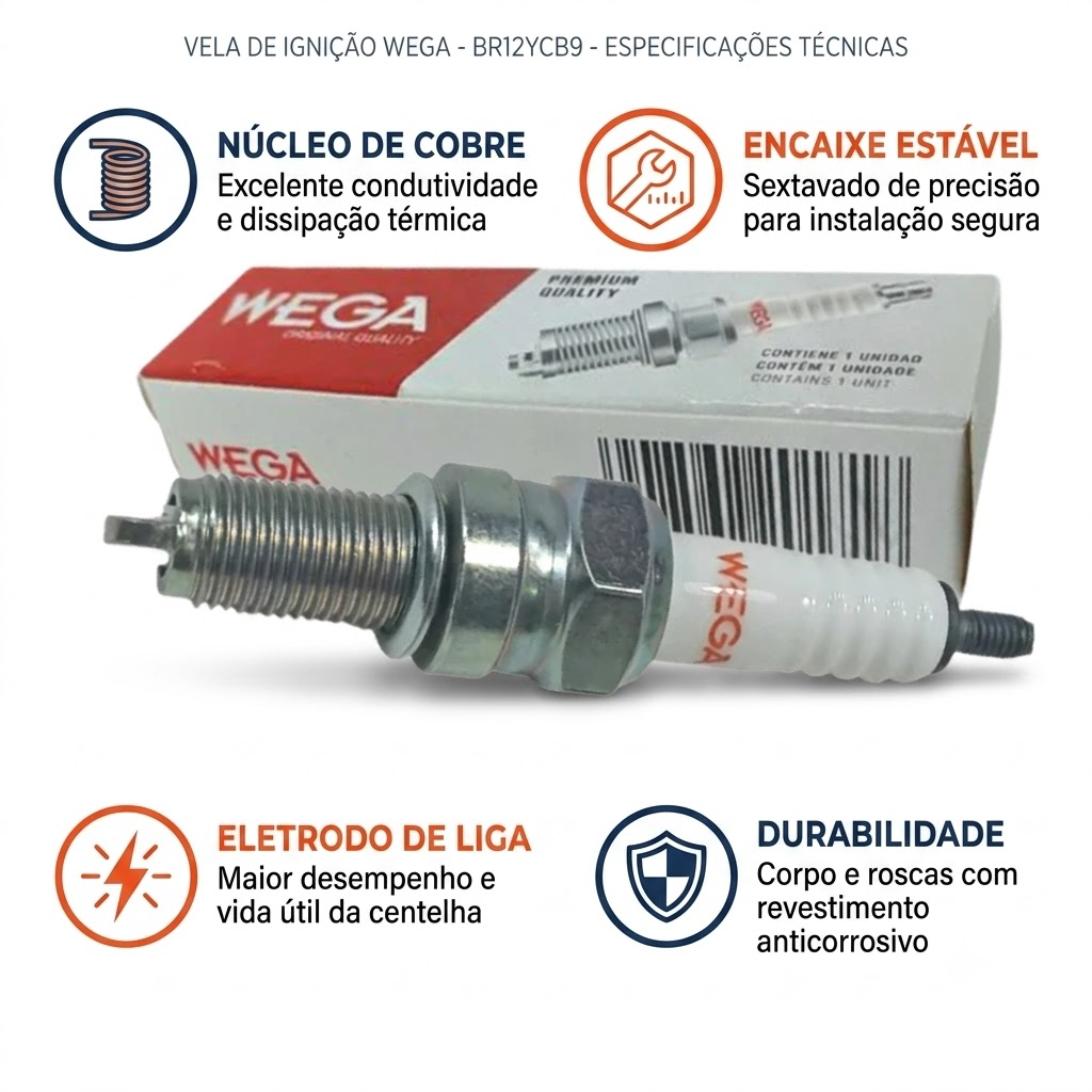 Vela de Ignição - Wega - BR12YCB9