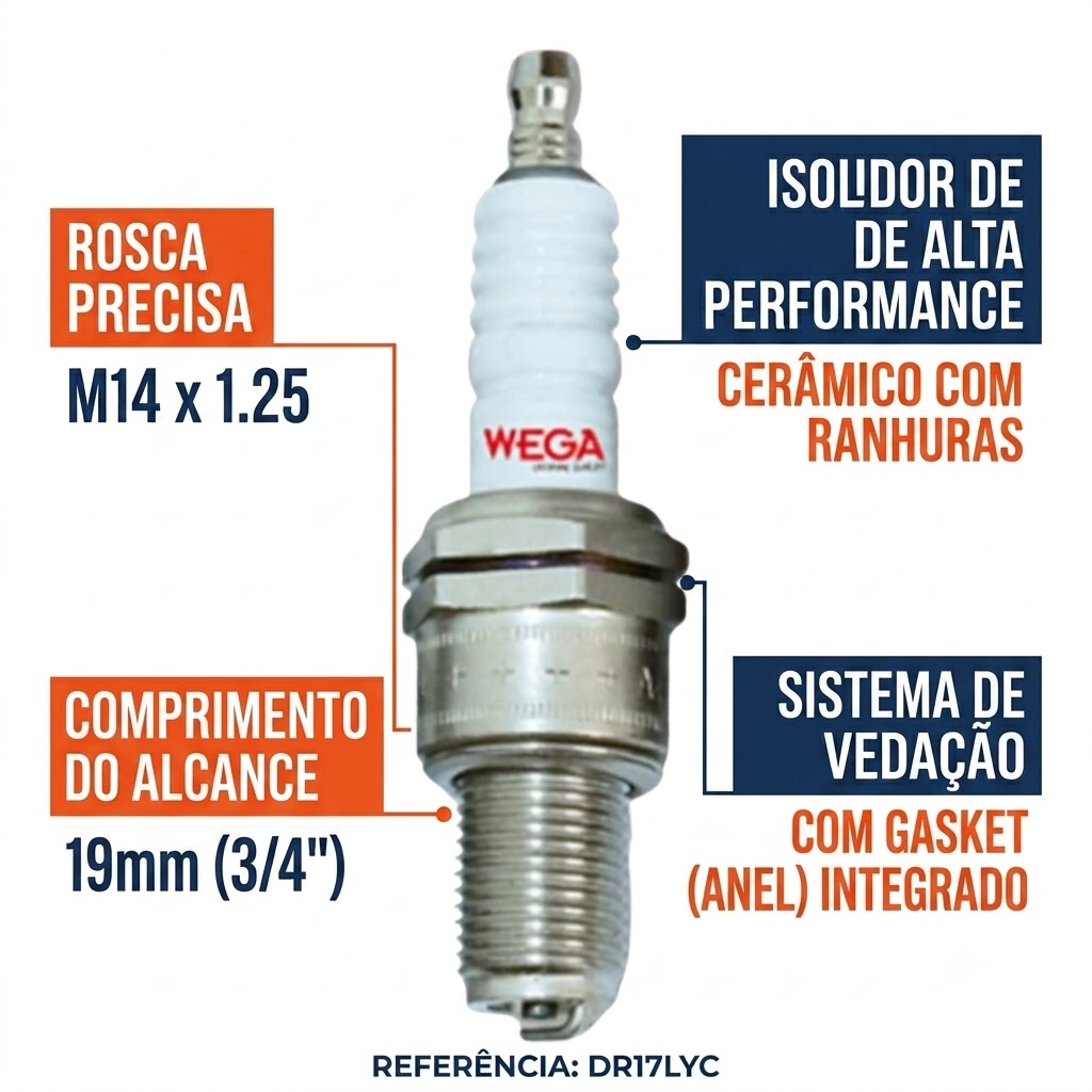 Vela de Ignição - Wega - DR17LYC