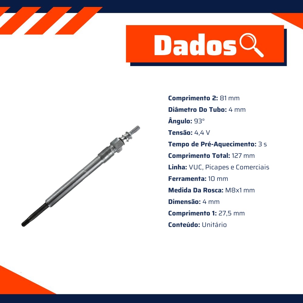 Vela Aquecedora para Chevrolet S10 e Trailblazer - Wega - GX2136