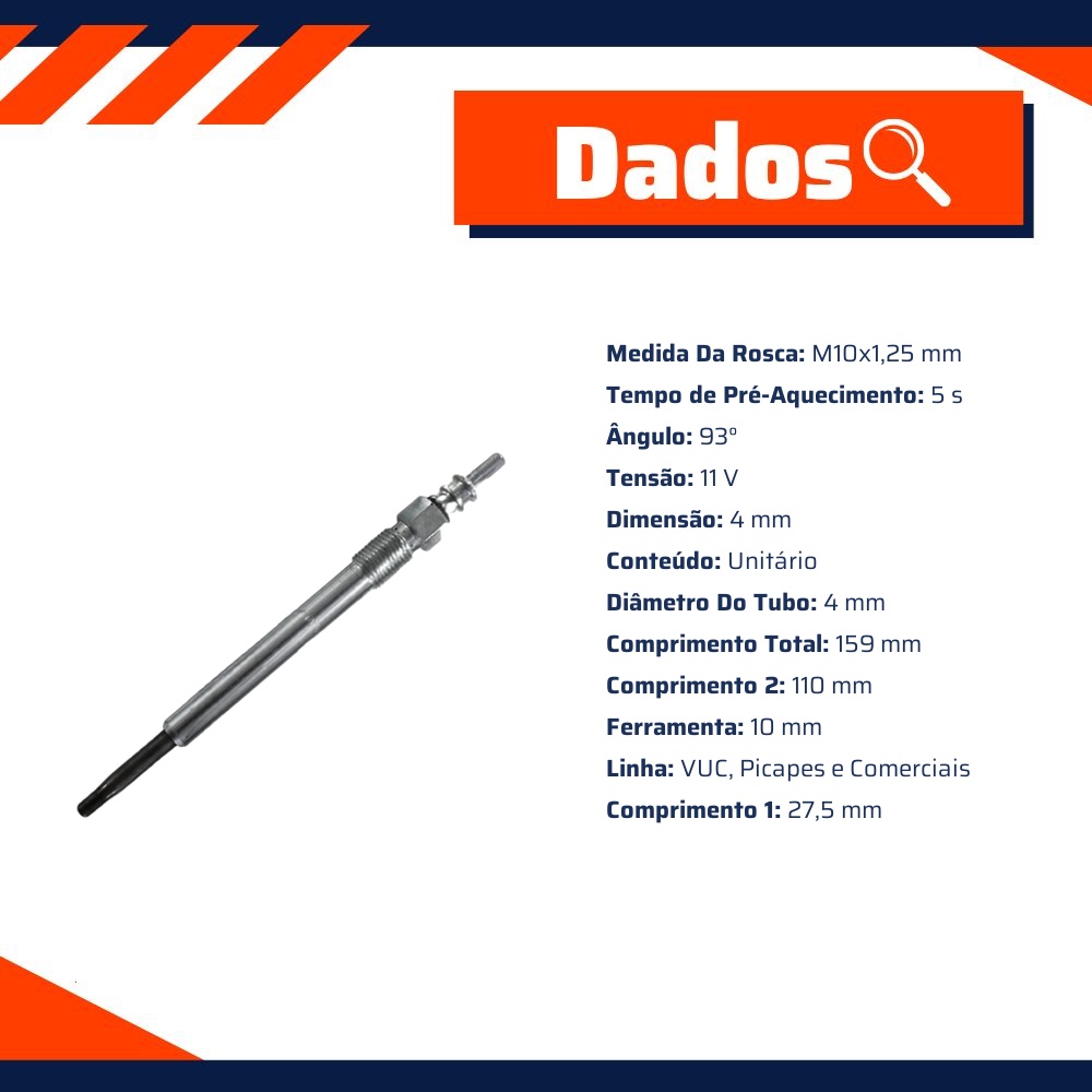 Vela Aquecedora para Mitsubishi L200 e Outlander - Wega - GX4159