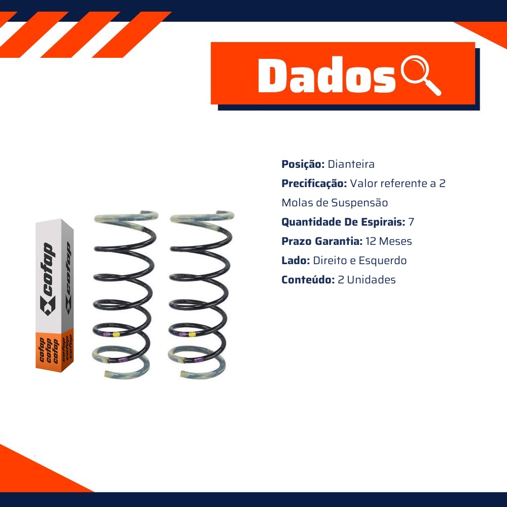 Par Mola Suspensão Dianteira para Ford Focus e Focus Sedan - Cofap - MC.EFOR101M