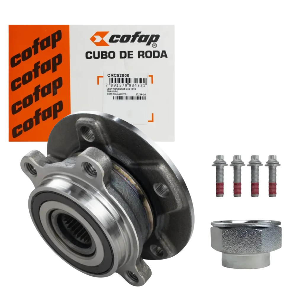 Cubo de Roda Traseiro Direito ou Esquerdo 4 Furos com Rolamento - Cofap - CRC52000