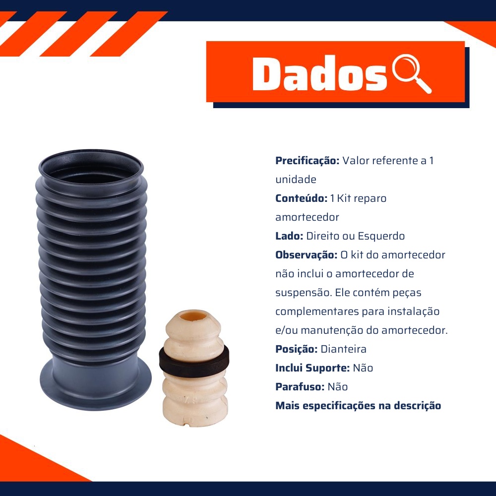 Kit Reparo Amortecedor Dianteiro Direito ou Esquerdo com Batente com Coifa para Chevrolet Tracker - Cofap - KSC04125S