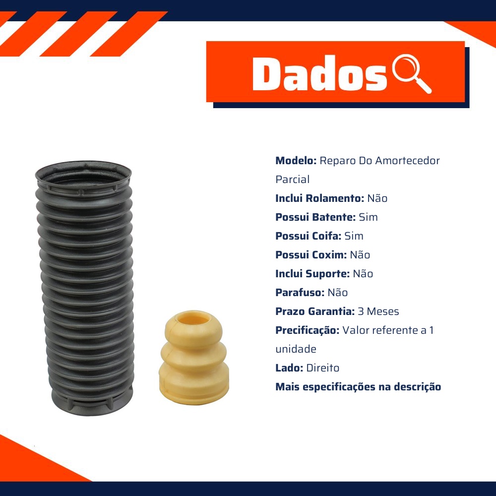 Kit Reparo Amortecedor Dianteiro Direito ou Esquerdo com Batente com Coifa para Ford Fusion - Cofap - KSC08128S