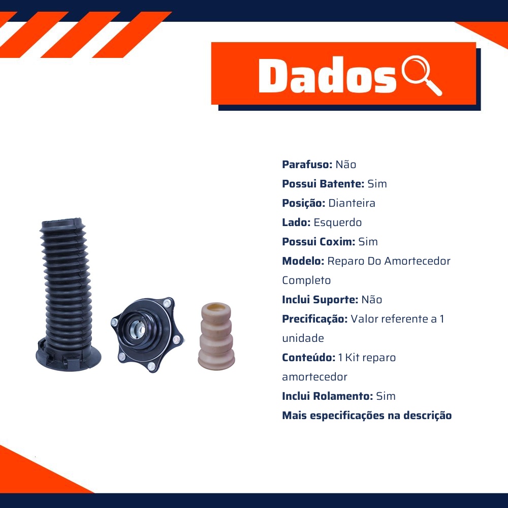 Kit Reparo Amortecedor Dianteiro Esquerdo para Honda CR-V - Cofap - TKC10111