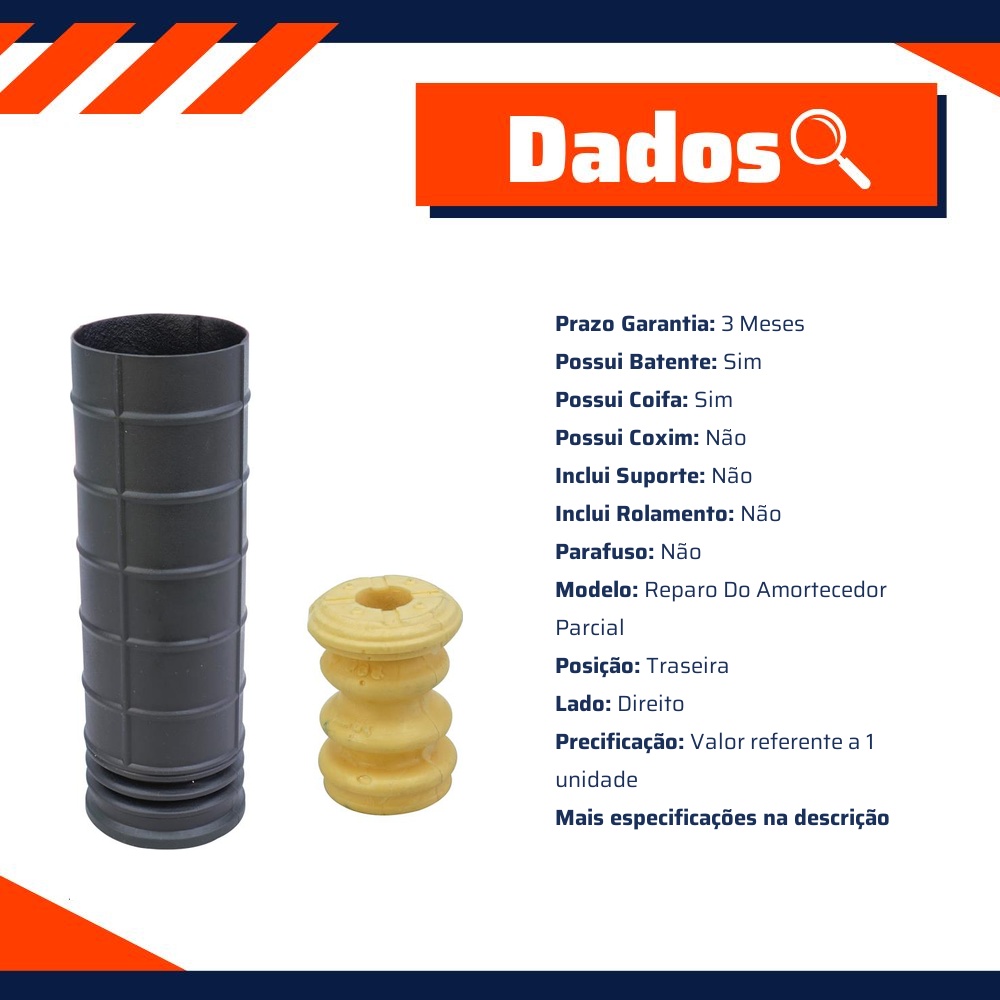 Kit Reparo Amortecedor Traseiro Direito ou Esquerdo com Batente com Coifa para Nissan Kicks - Cofap - KSC29010S