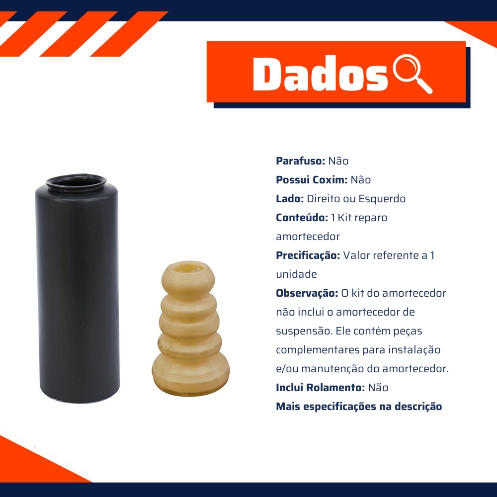 Kit Reparo Amortecedor Traseiro Direito ou Esquerdo com Batente com Coifa para Ford Fusion - Cofap - KSC08129S