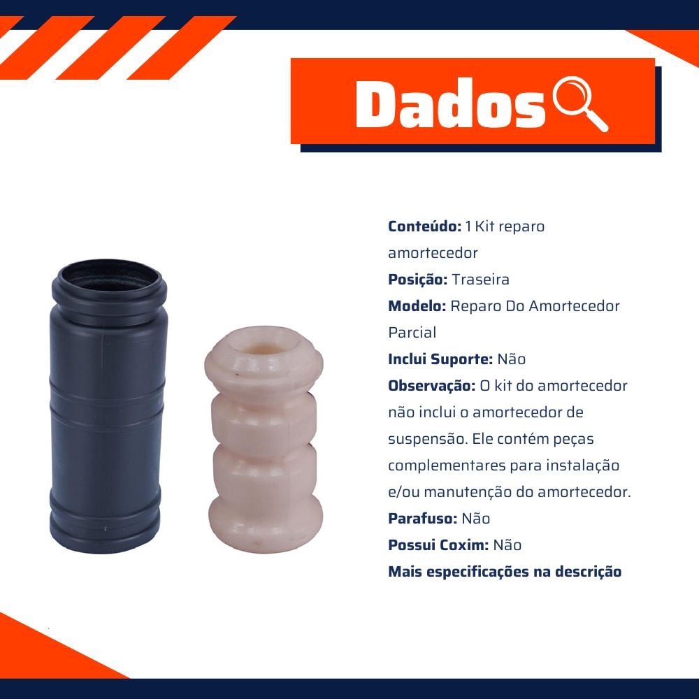Kit Reparo Amortecedor Traseiro Direito Ou Esquerdo Com Batente Com Coifa - Cofap - KSC39103S