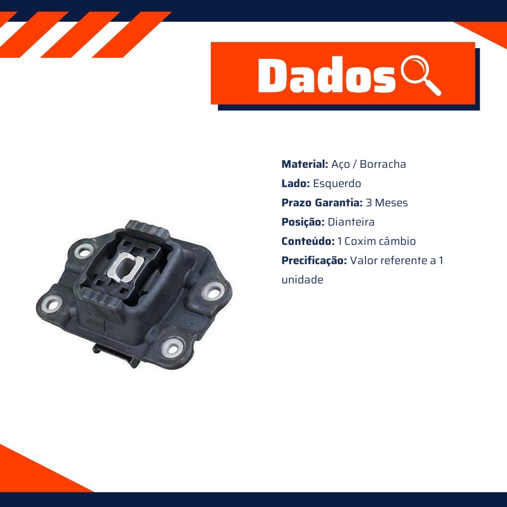 Coxim Câmbio Dianteiro Esquerdo para Volkswagen Cross Up! e Up! - Cofap - CXC01037