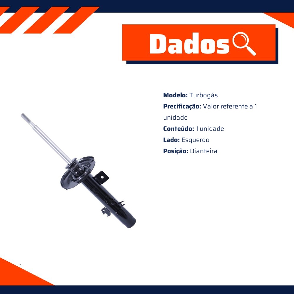 Amortecedor Dianteiro Esquerdo da Suspensão para Peugeot 208 - Cofap - GP30577