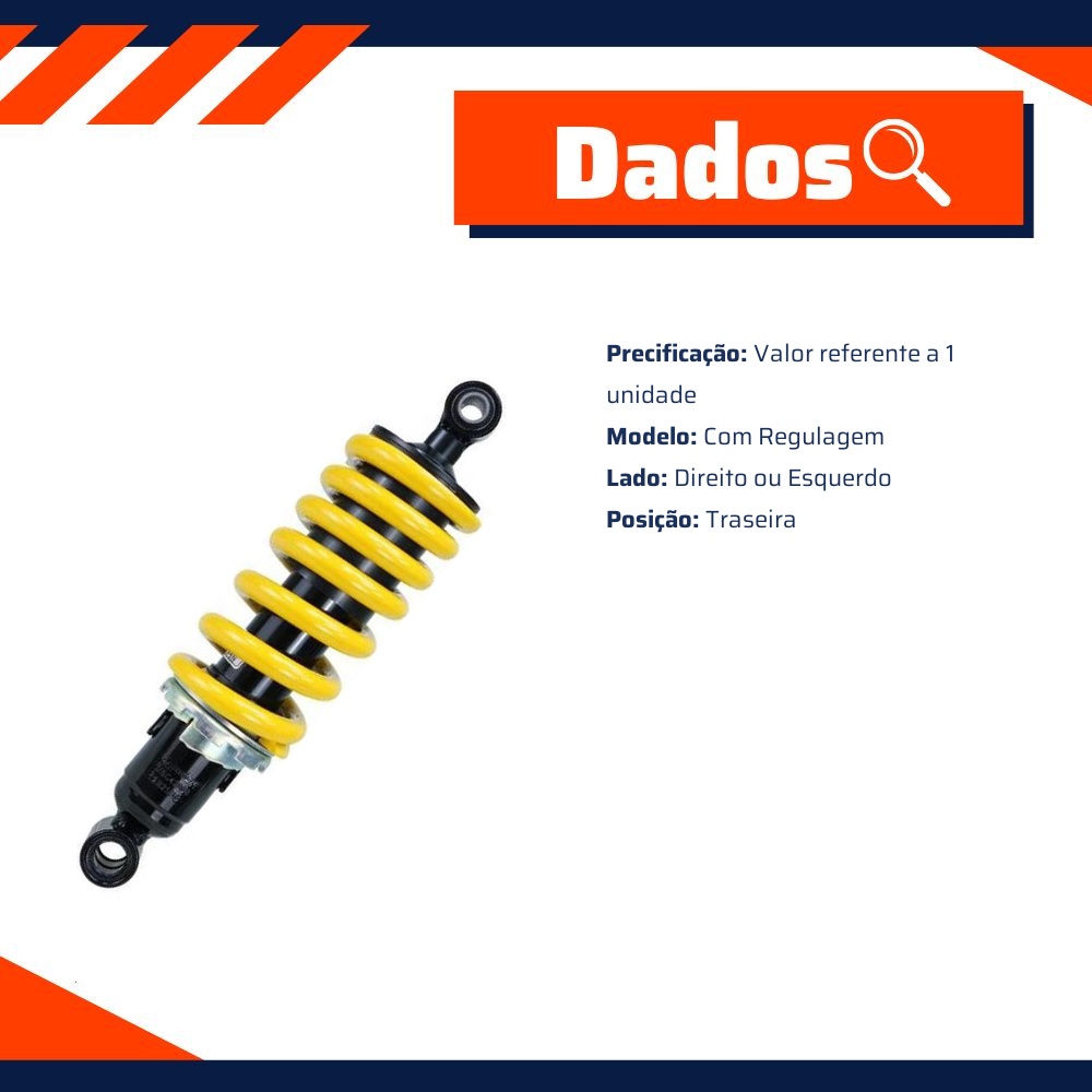 Amortecedor Traseiro Direito ou Esquerdo da Suspensão para Yamaha Fazer Fz25 - Cofap - MSC42008