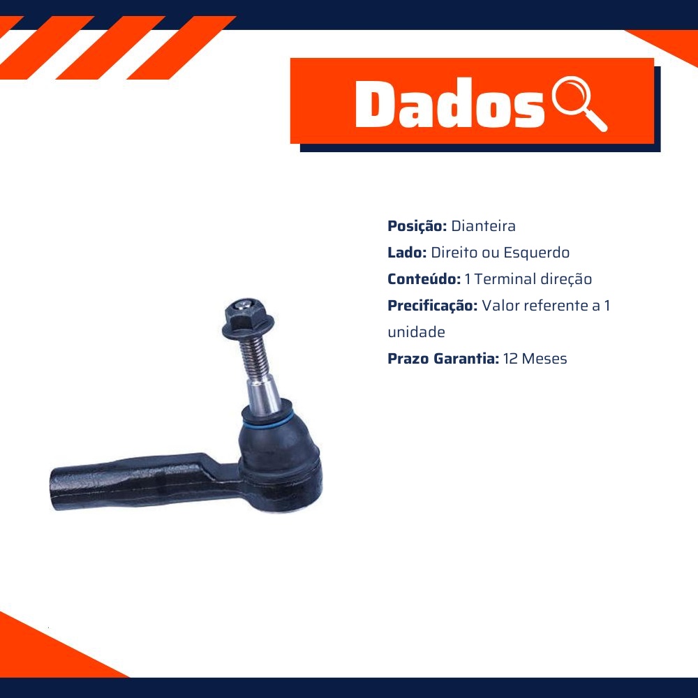 Terminal Direção Dianteiro Direito ou Esquerdo para Chevrolet Cruze e Cruze Sport6 - Cofap - TDC04017M