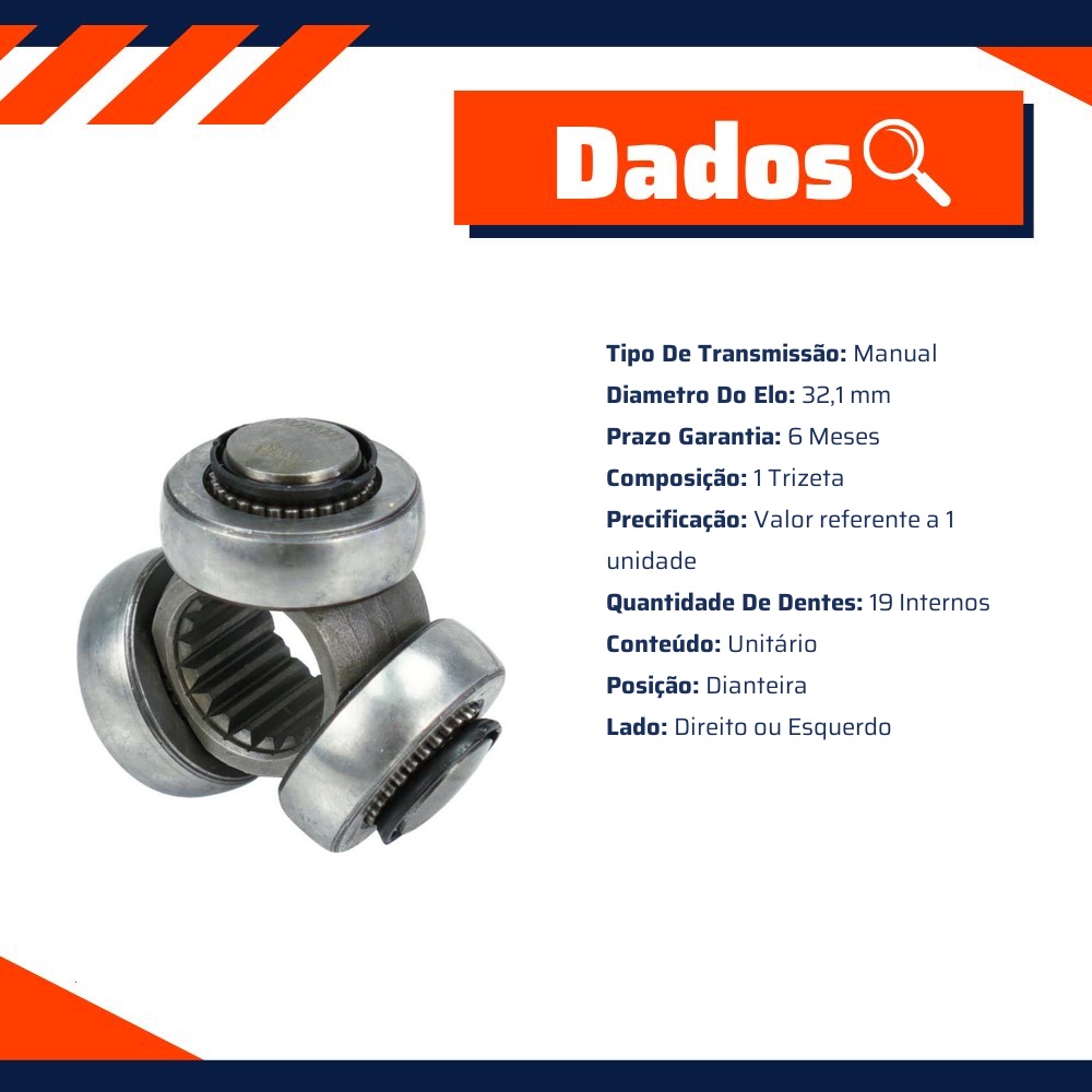 Trizeta Dianteira Câmbio Manual para Chevrolet Onix e Prisma - Cofap - TRC04009