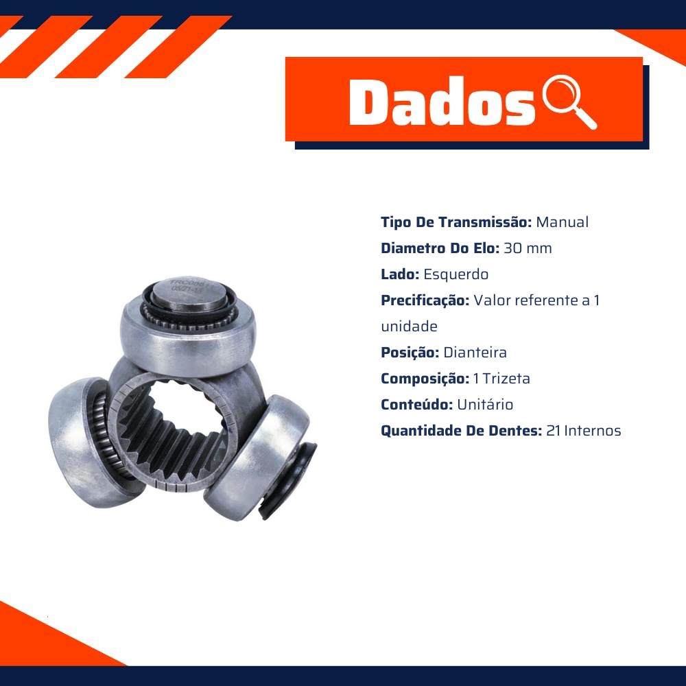 Trizeta Dianteira Esquerda Câmbio Manual para Ford Ecosport - Cofap - TRC08511