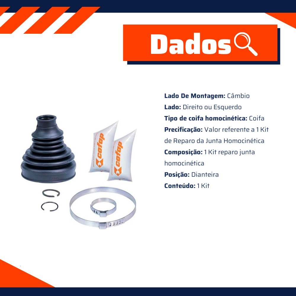 Kit Reparo Junta Homocinética para JEEP Compass - Cofap - KJD52001