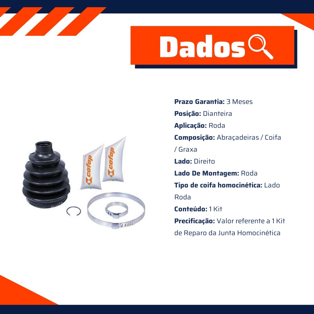 Kit Coifa Homocinética para Honda HR-V - Cofap - KJH10106