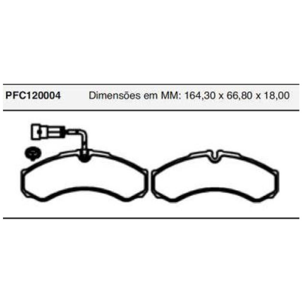 Jogo Pastilha Freio Dianteira Ou Traseira Com Sensor Perrot Iveco Daily - Cofap - PFC120004