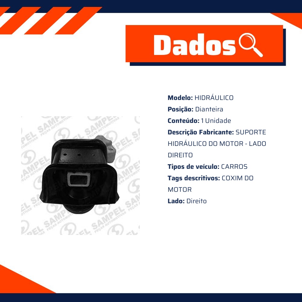Coxim do Motor Hidráulico Direito - Sampel - 8071