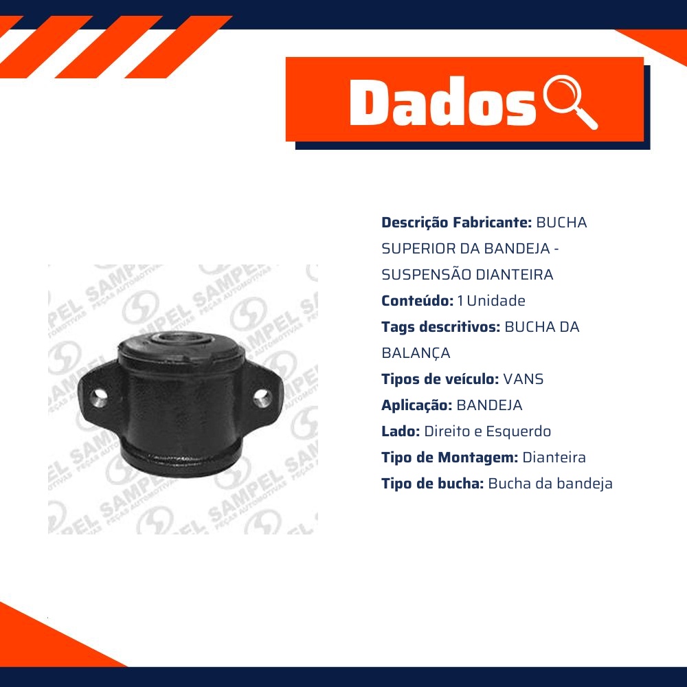 Bucha Superior da Bandeja Dianteira para Renault Master - Sampel - 7082
