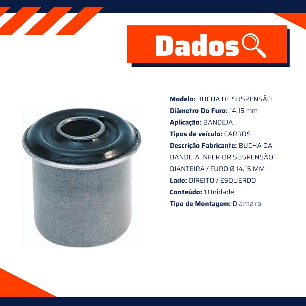 Bucha Da Bandeja Inferior Dianteira - Sampel - 2529