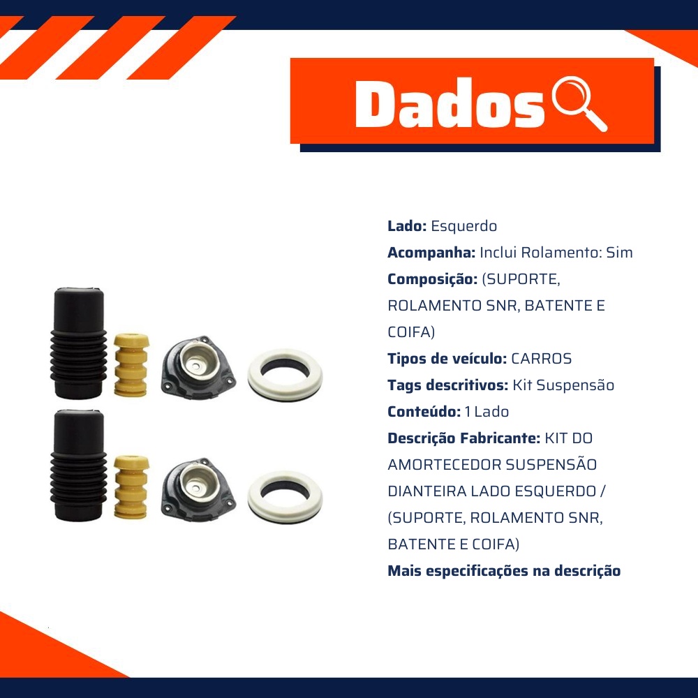 Kit Amortecedor Dianteiro Esquerdo para Nissan Livina e Tiida - Sampel - SK954E