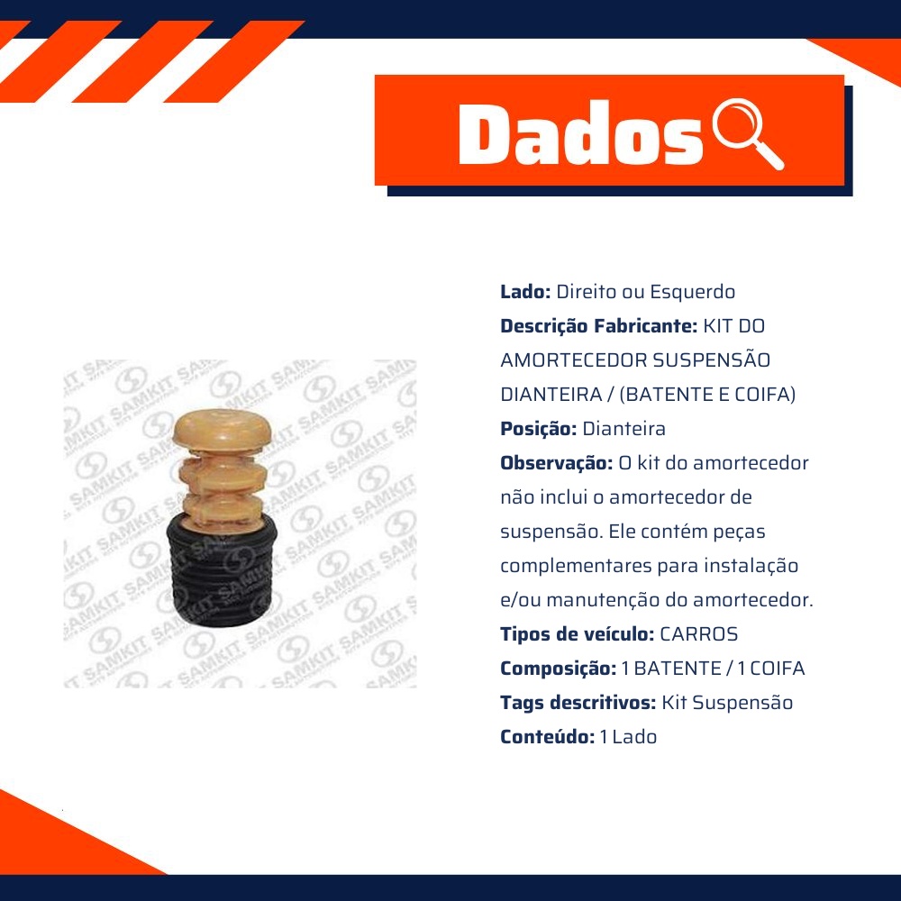 Kit do Amortecedor Dianteiro 1 Lado - Sampel - SK912S