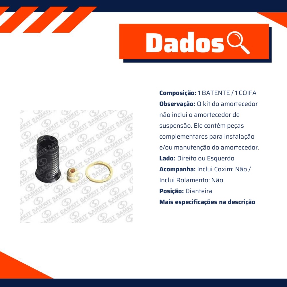 Kit Amortecedor Dianteiro 1 Lado para Fiat Toro e Jeep Renegade - Sampel - SK930S