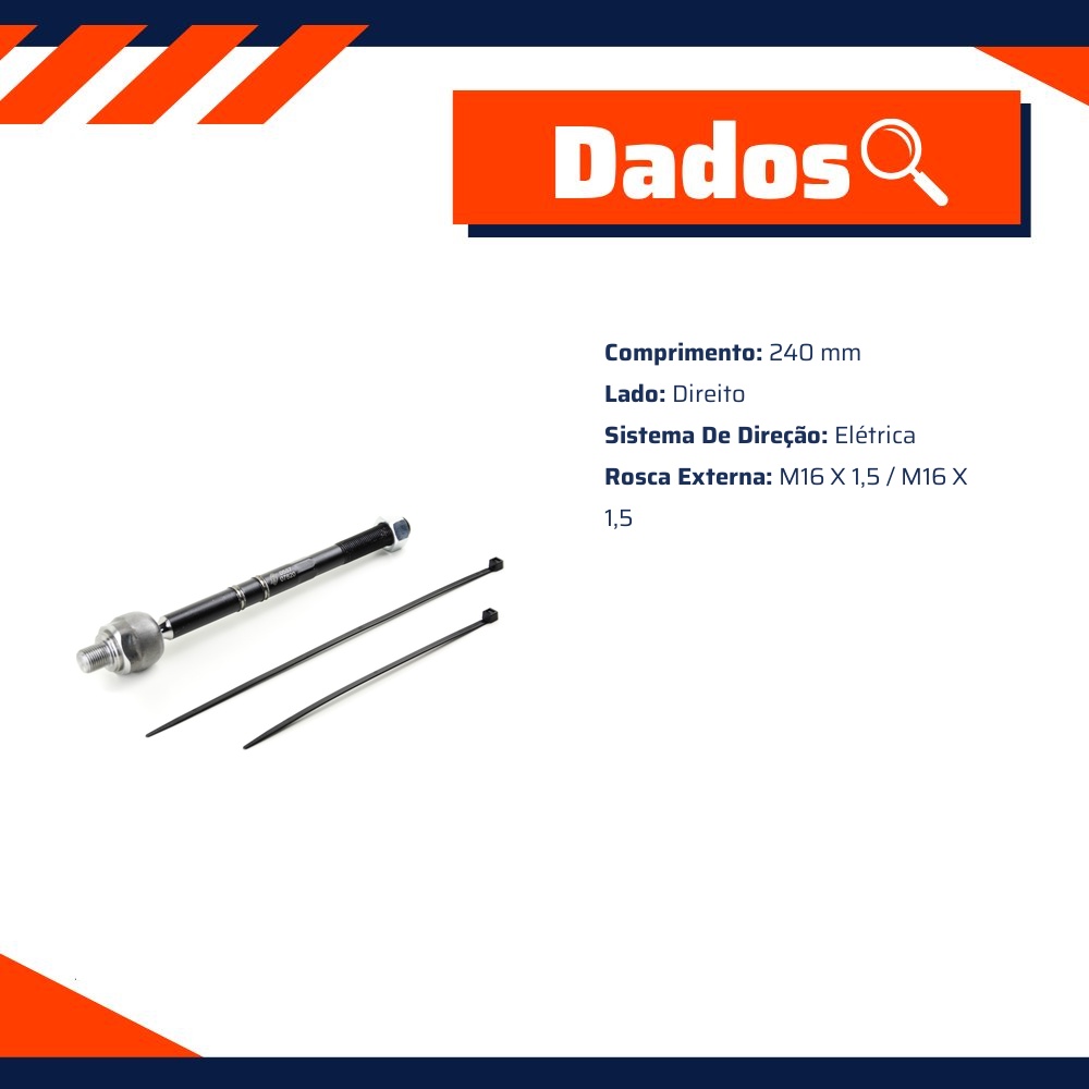 Terminal Axial de Direção Elétrica para KIA Cerato - Viemar - 680557