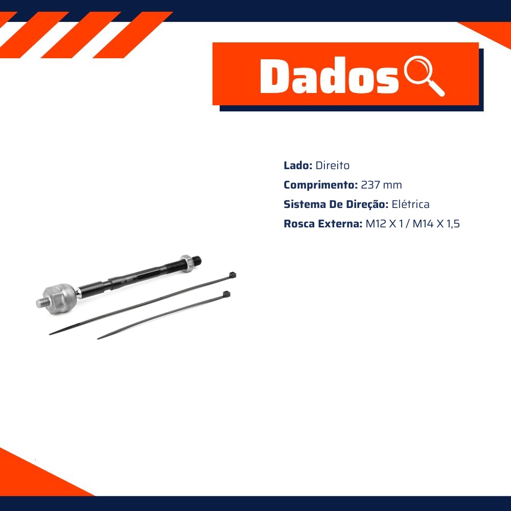 Terminal Axial de Direção Elétrica para Citroen C3 - Viemar - 680212