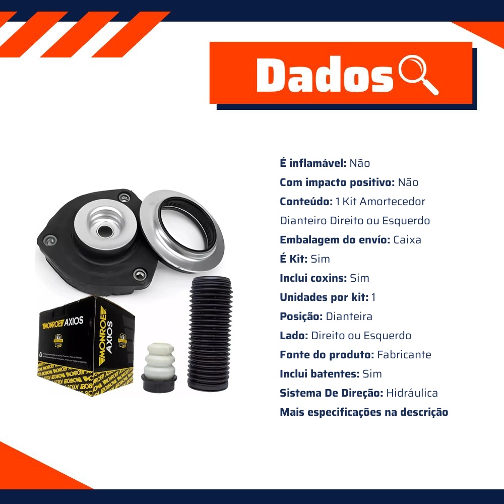 Kit do Amortecedor Dianteiro Direito Ou Esquerdo - Monroe Axios - LT90115