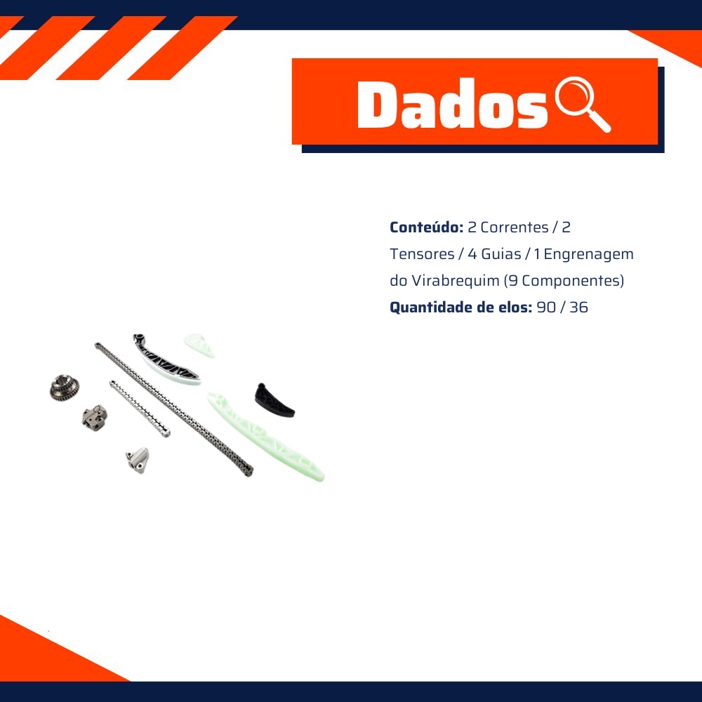 Kit Corrente de Distribuição para Fiat Freemont - SKF - VKML 42003 A