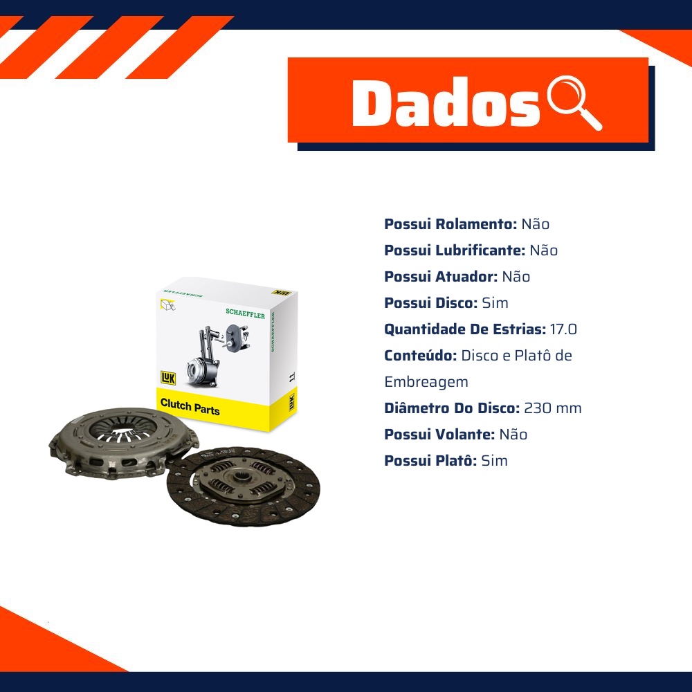 Kit de Embreagem com Disco e Platô para Ford Focus e Focus Sedan - LuK - 623 3570 09