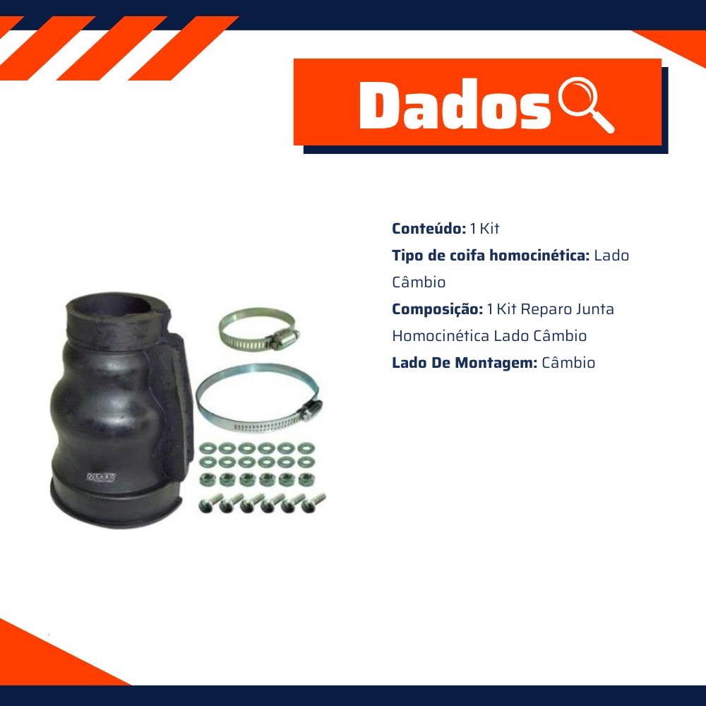 Kit Reparo Junta Homocinética Lado Câmbio para Volkswagen Brasilia e Fusca - Sabó - 78550