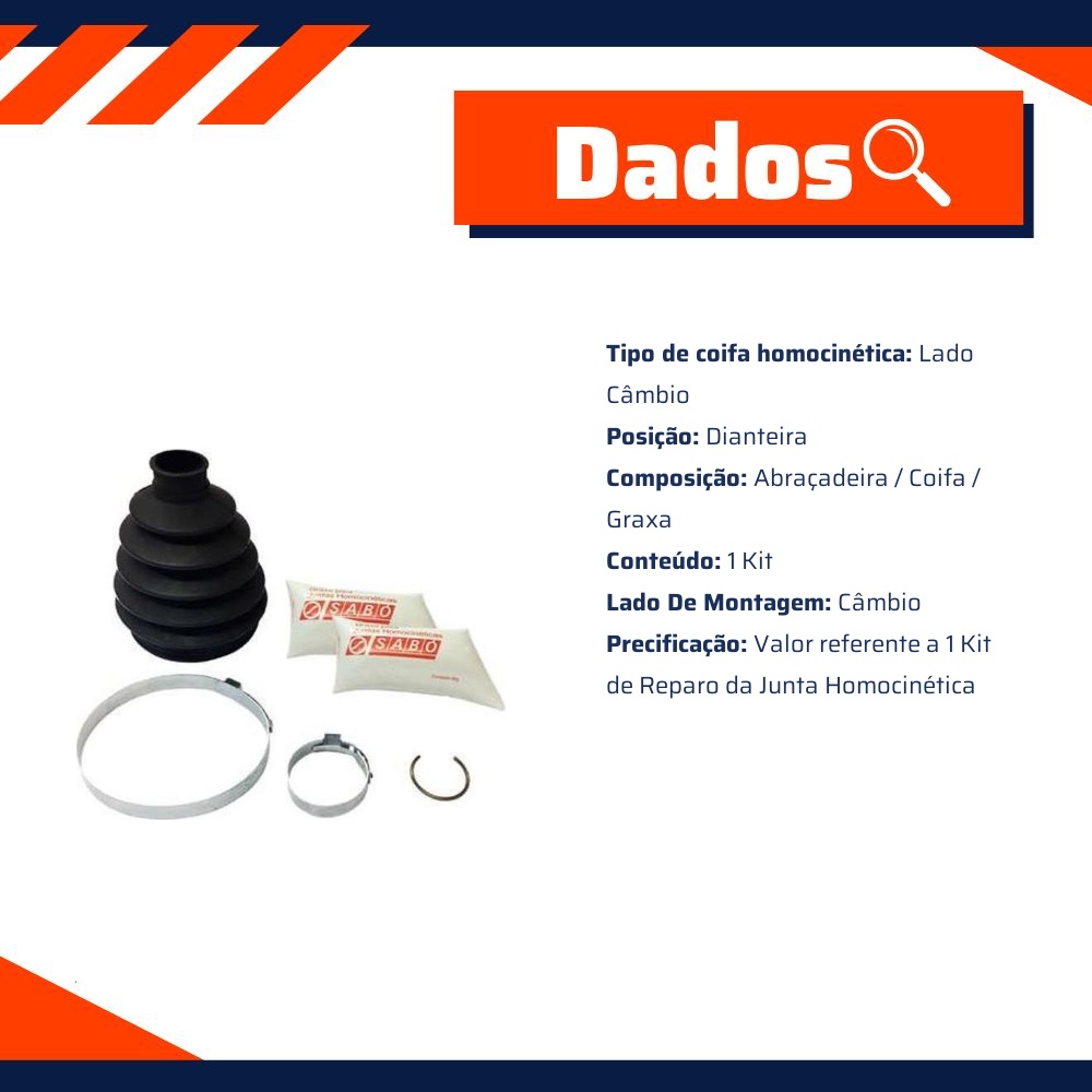 Kit Reparo Junta Homocinética Lado Câmbio para Mitsubishi L200 - Sabó - 78769
