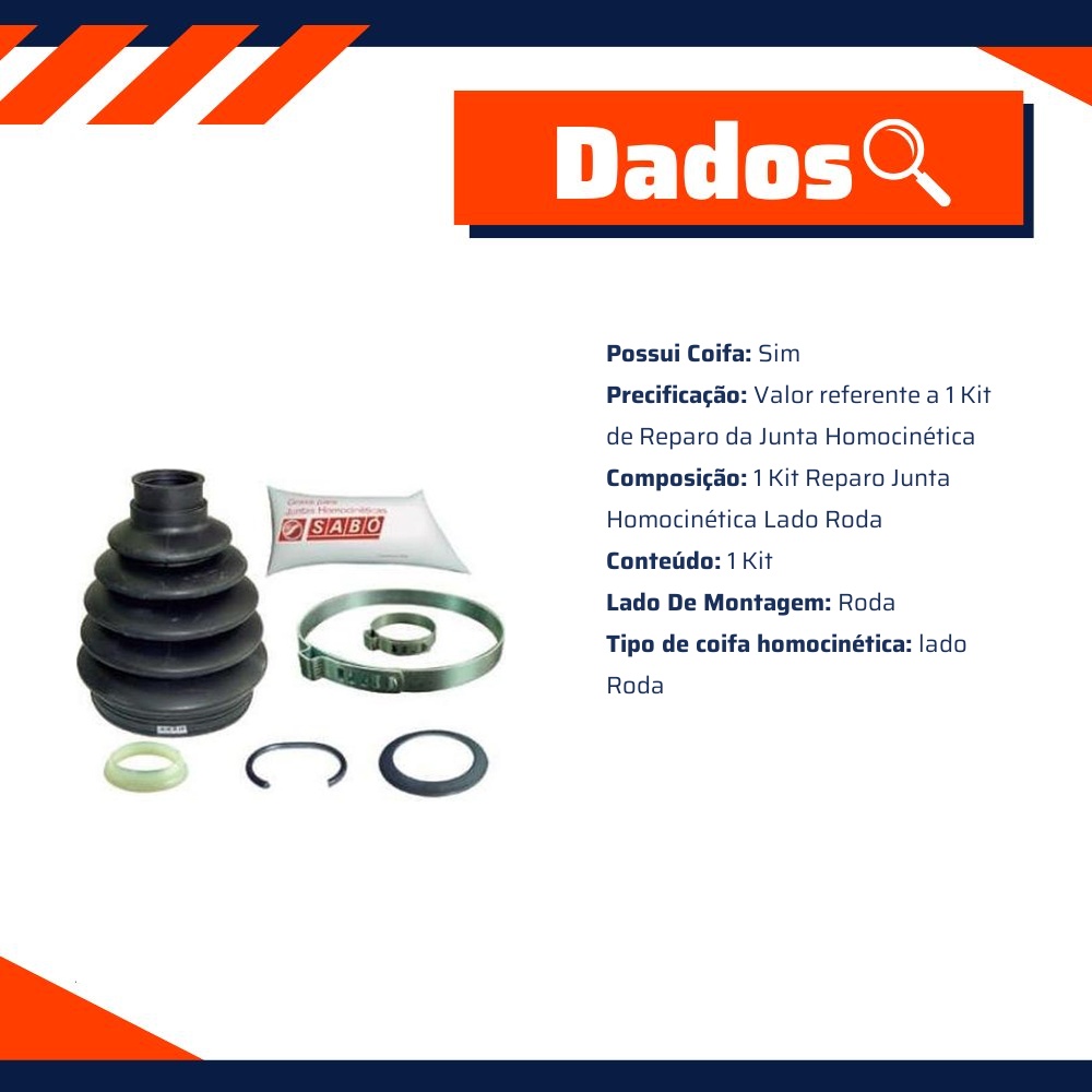 Kit Reparo Junta Homocinética Roda - Sabó - 78584
