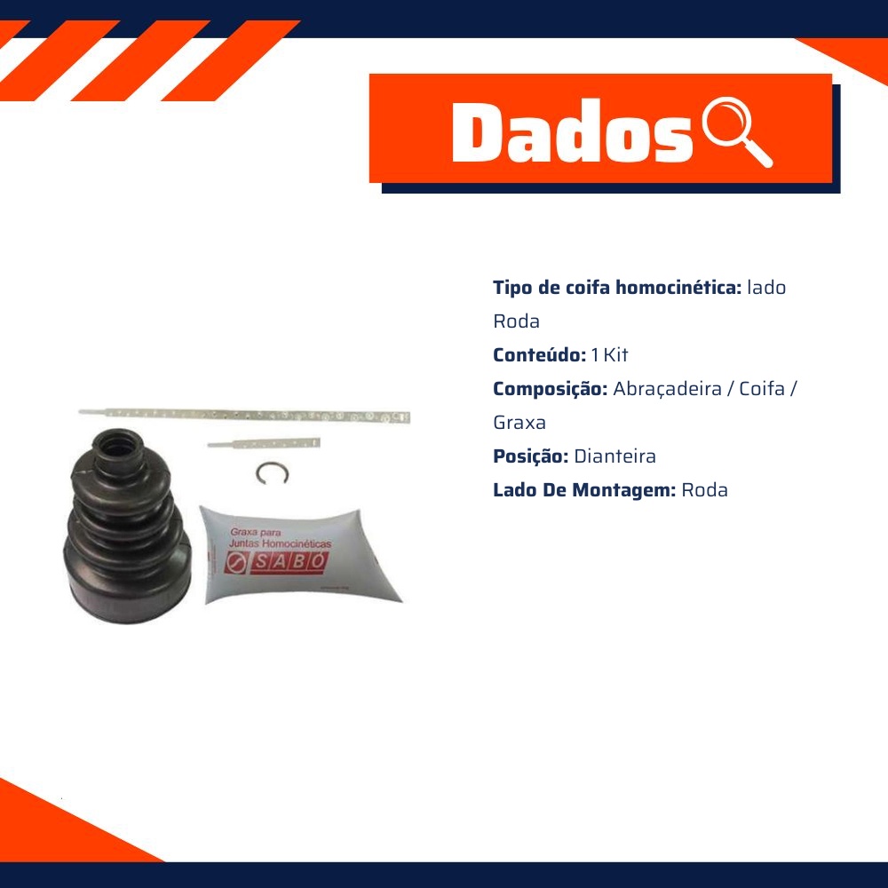 Kit Reparo Junta Homocinética Roda Dianteira - Sabó - 78613