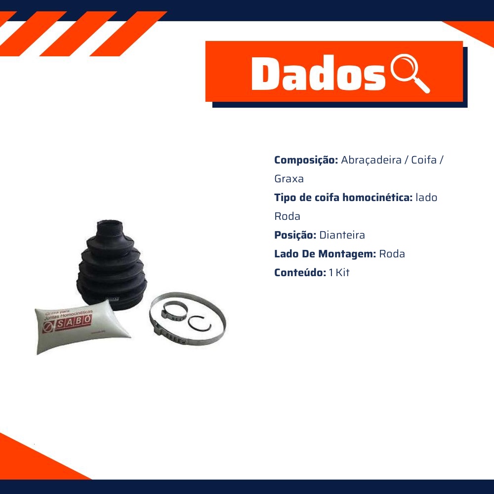 Kit Reparo Junta Homocinética Roda Dianteira - Sabó - 78612