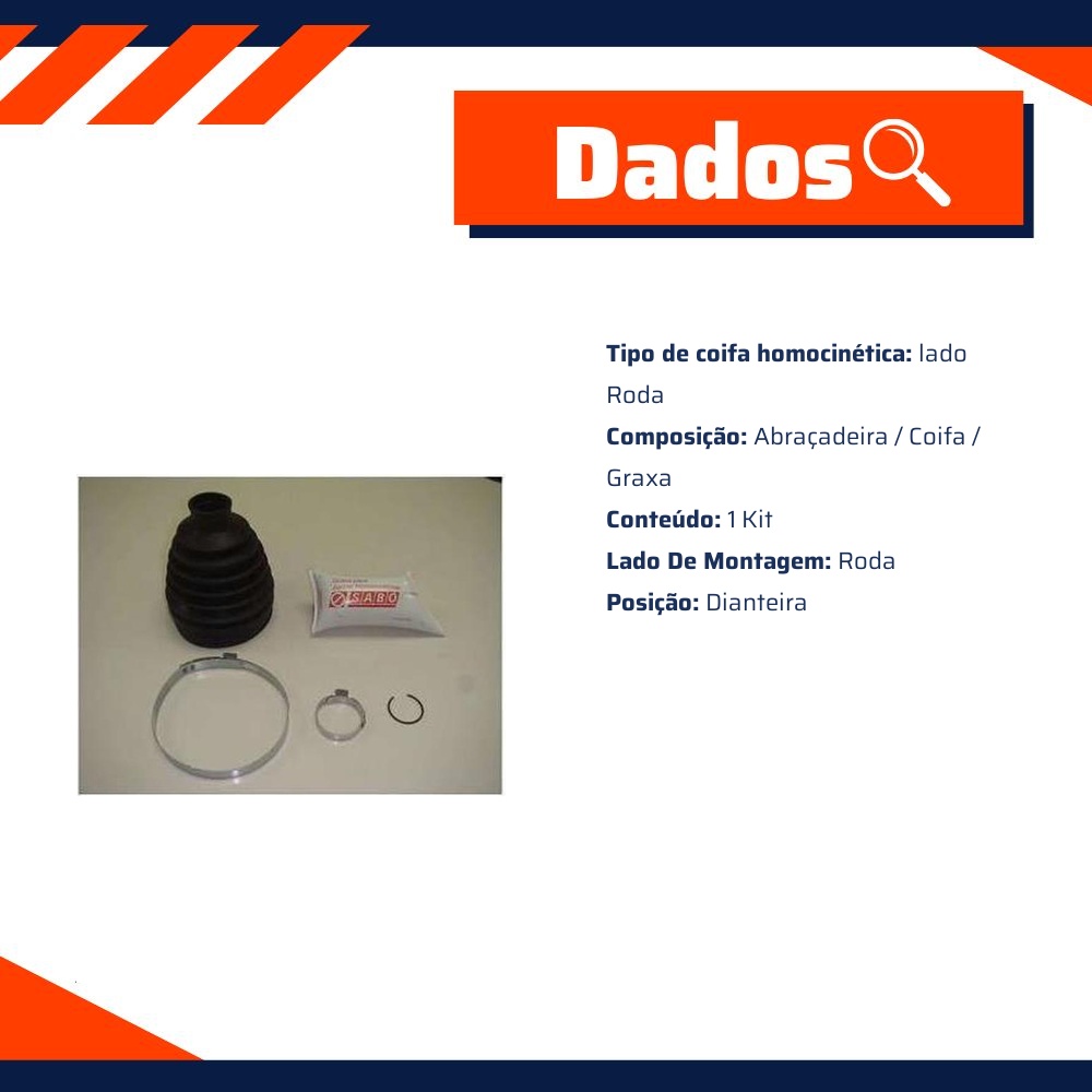 Kit Reparo Junta Homocinética Roda para Hyundai HB20 e HB20S - Sabó - 78762