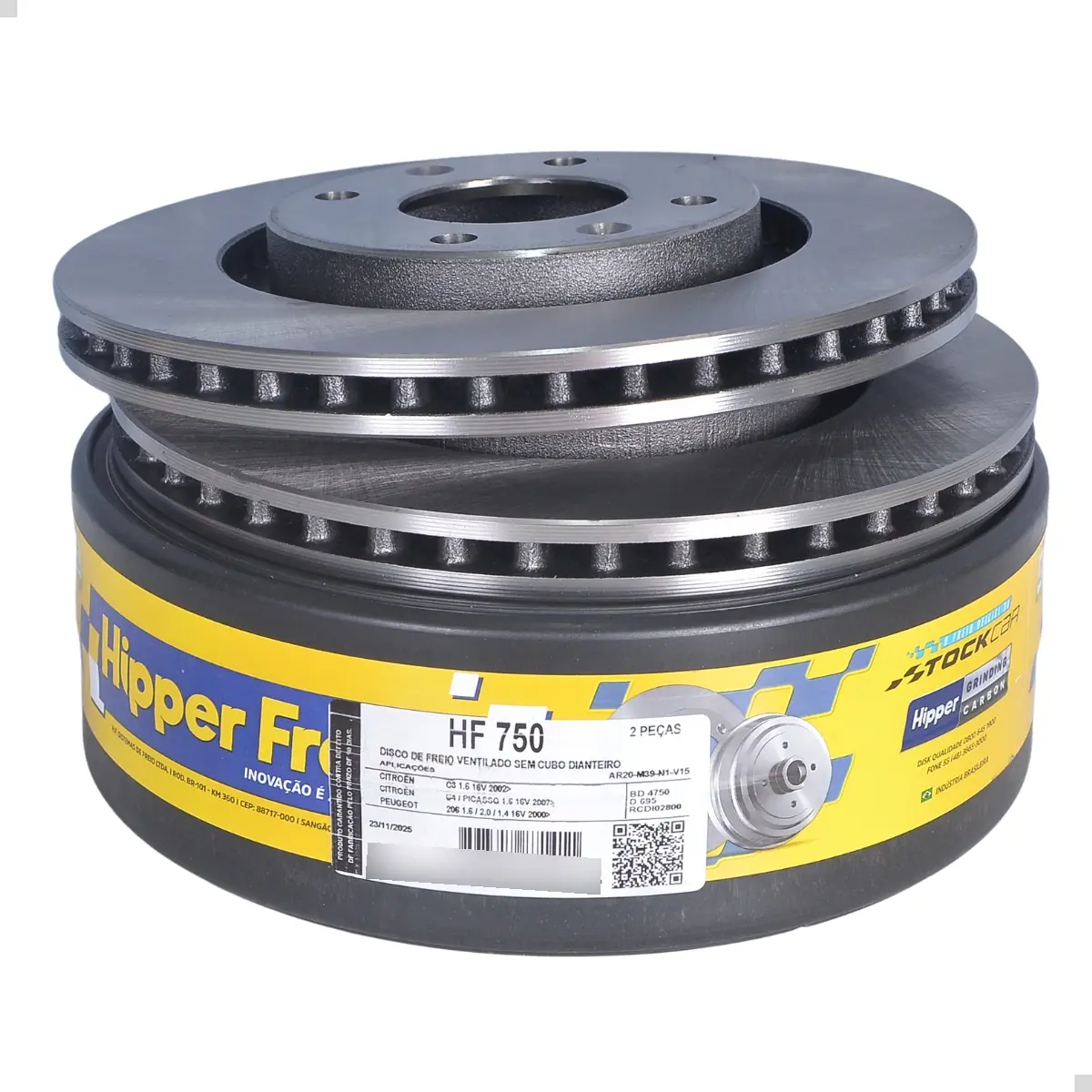 Par Disco Freio Dianteiro - Hipper Freios - HF 750