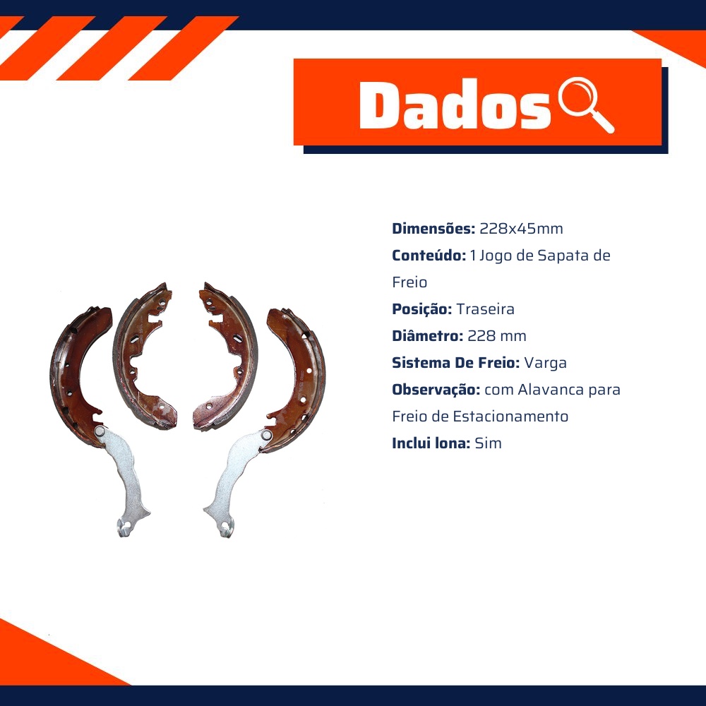 Sapata de Freio Traseira para Ford Courier e Ecosport - Cobreq - 2628-CPA