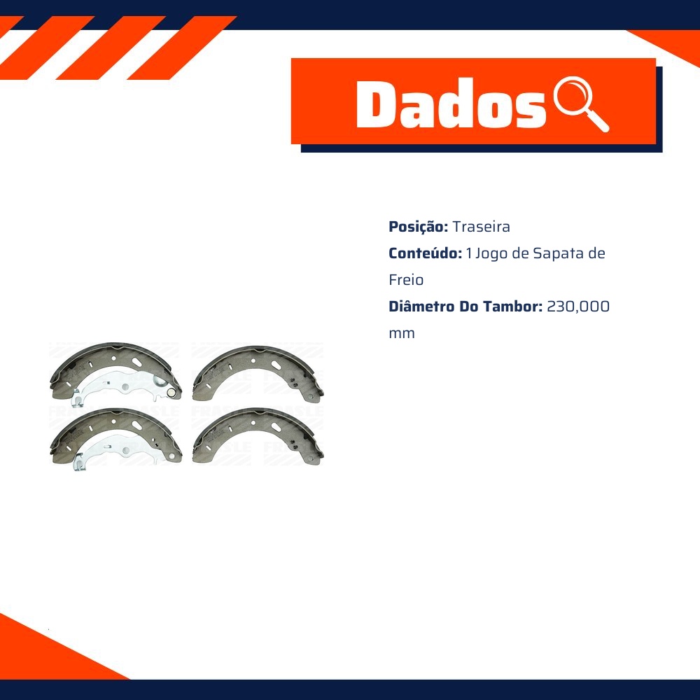 Sapata de Freio para Ford Focus e Focus Sedan - Fras-le - FD/433-CPA