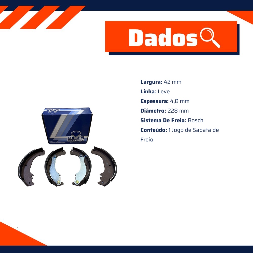 Sapata de Freio para Fiat Doblo e Strada - Syl - 203013
