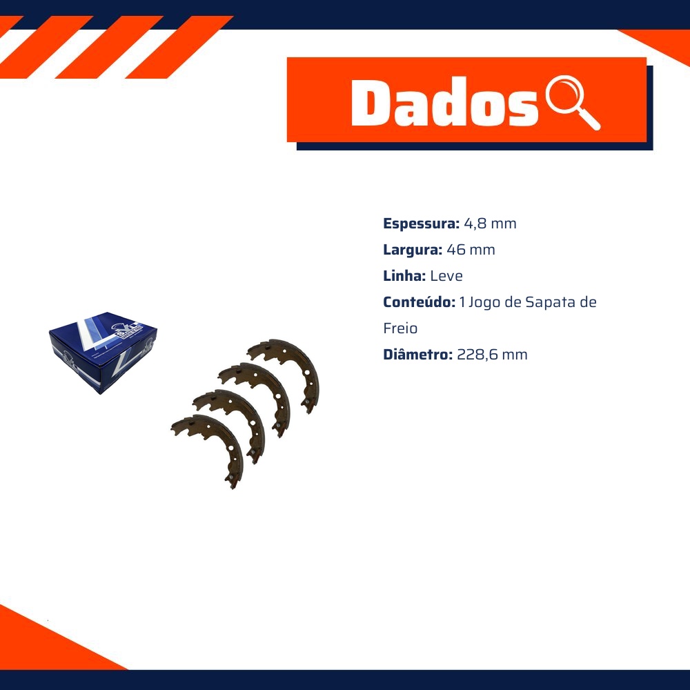 Sapata de Freio para Ford Ranger - Syl - 203110