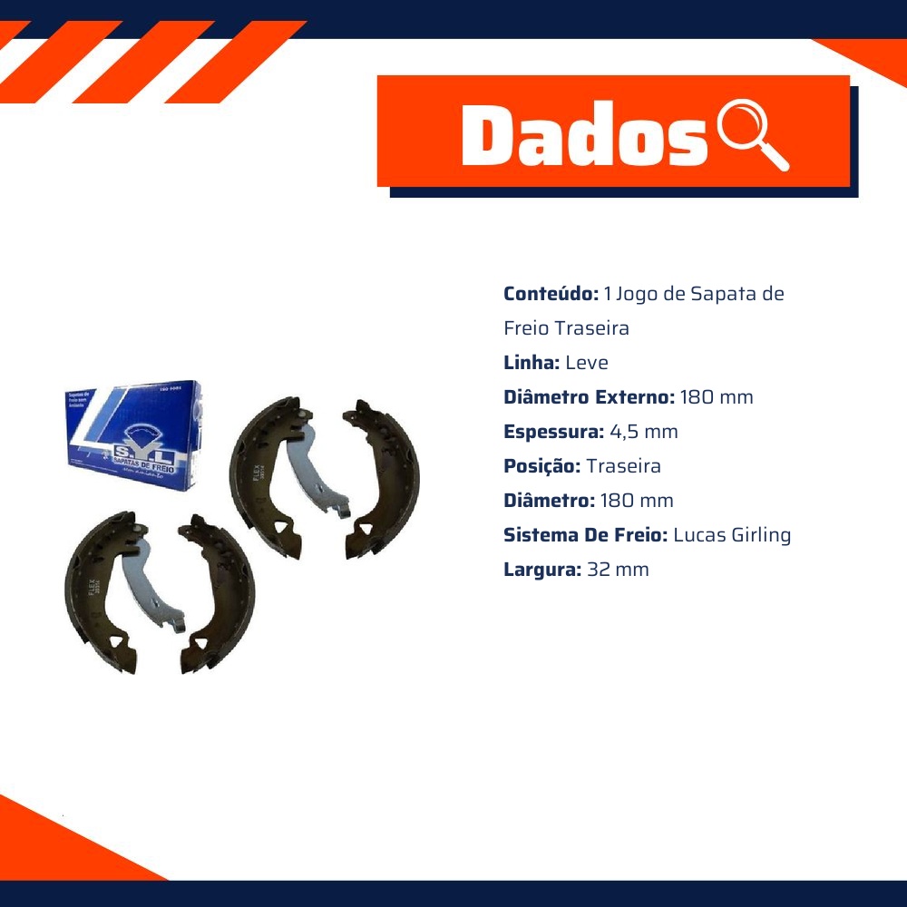 Sapata de Freio para Fiat Tipo - Syl - 203008